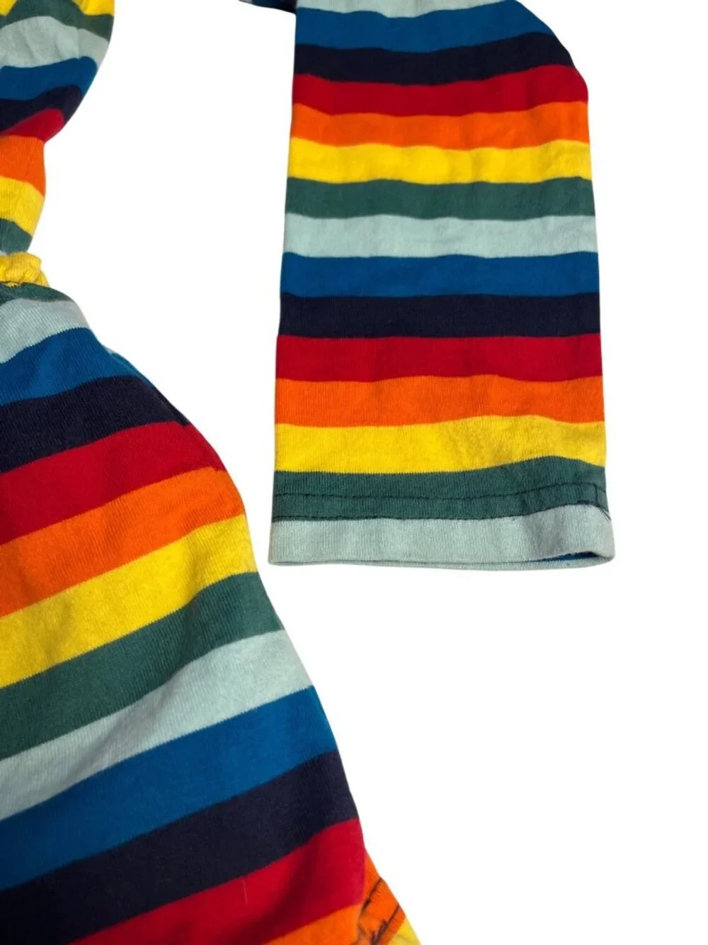 Hanna Andersson Striped Rainbow Tiered Dress Girls Cotton & Tulle Blend Size 8